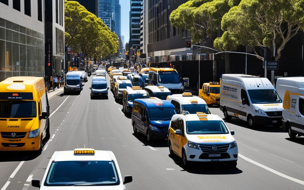 taxi trucks in Sydney and Adelaide